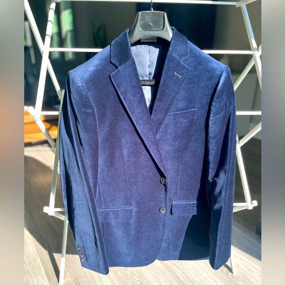 Men’s Blue Velvet Blazer - Picture 1 of 4
